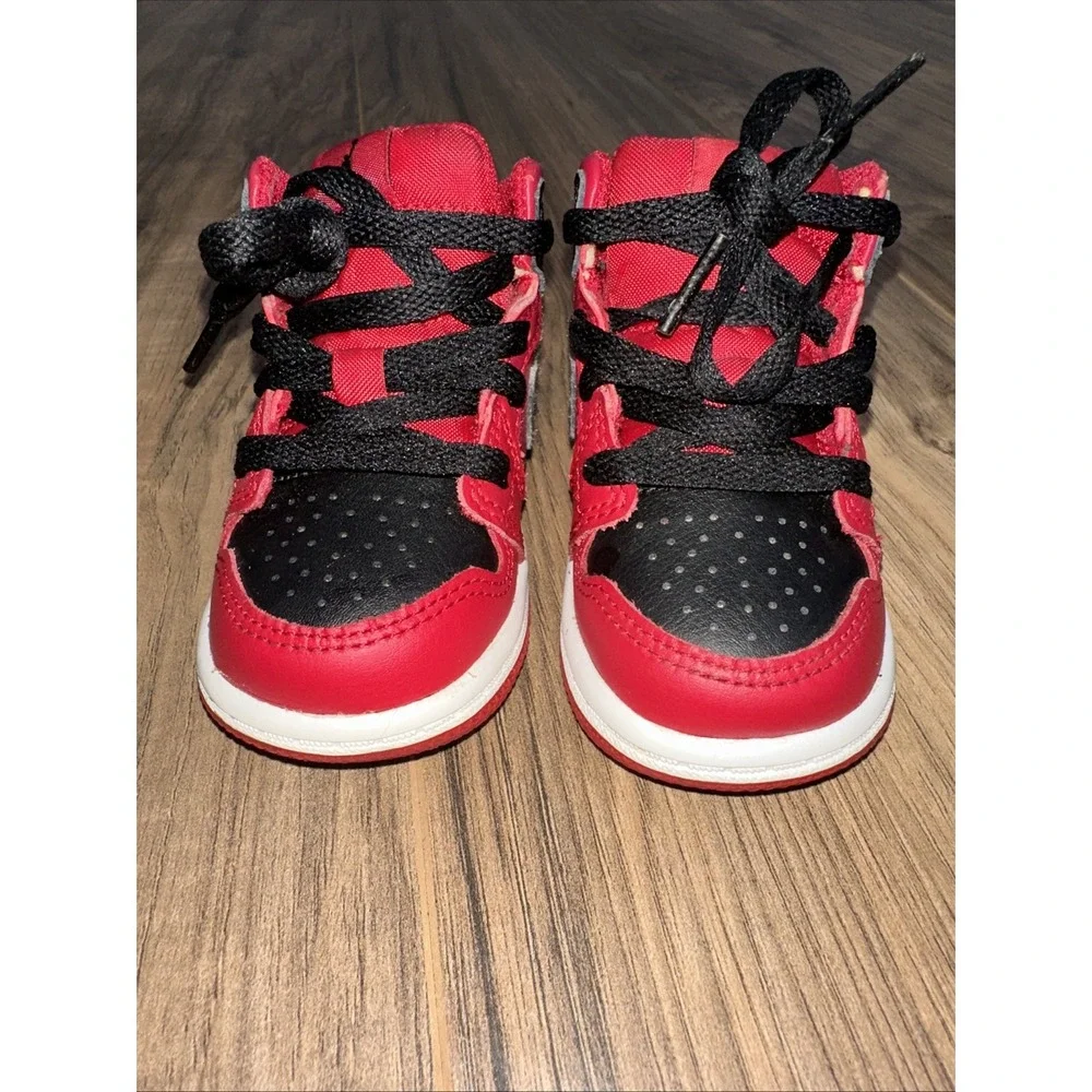 Toddler Nike Air Jordan 1 Mid Athletic Shoes 'Reverse Bred' 640735 660 - Size 4C